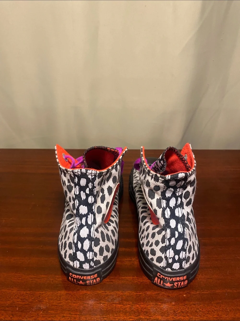 Converse Chuck Taylor Hi Dalmatian Style Spot Print Sneakers Women 7 - Picture 2 of 8